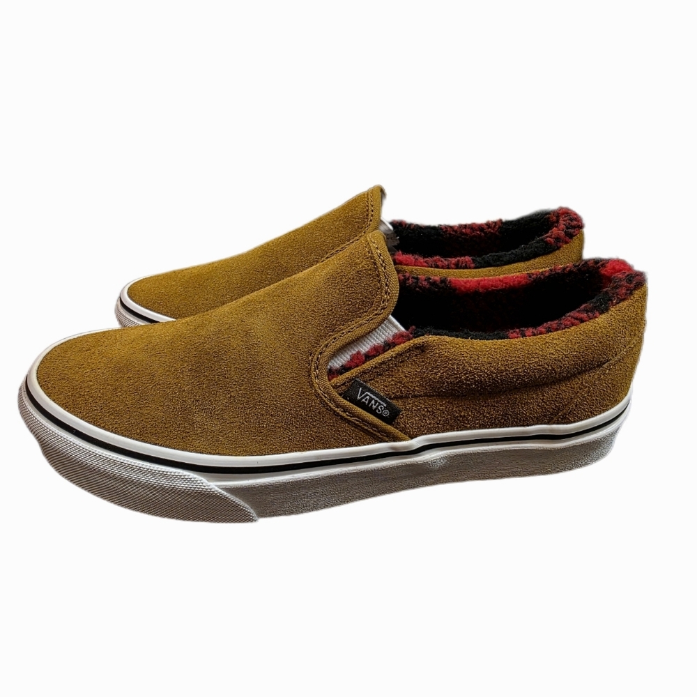 Vans Men's Tan Suede Slip-On Shoes - Picture 2 of 6